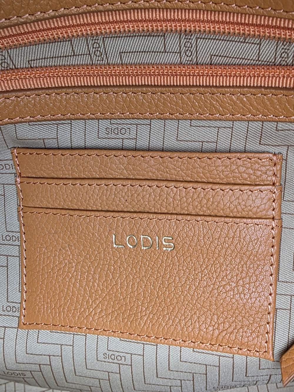 Lodis Texas Leather Sutton Tote Nectarine Woven Stitch Shoulder Bag - Picture 11 of 12